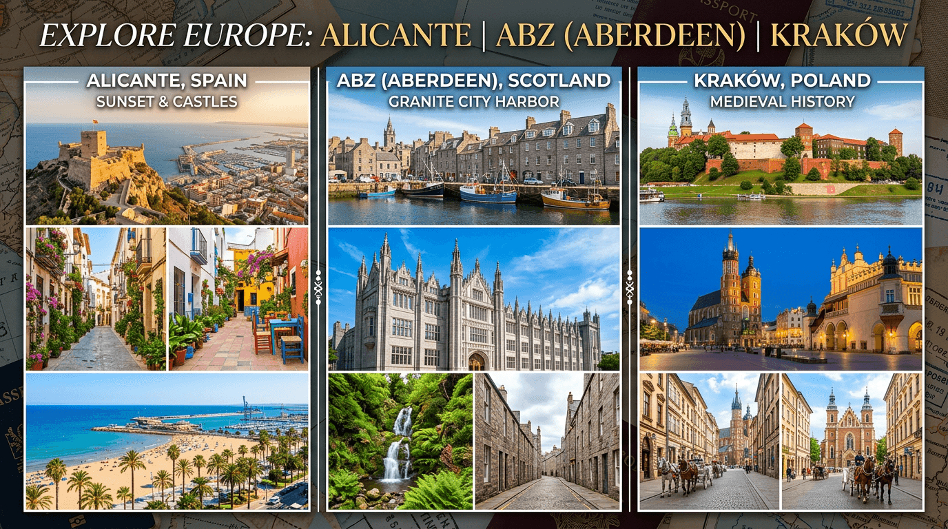 Multi-city trip: Alicante, ABZ, Kraków