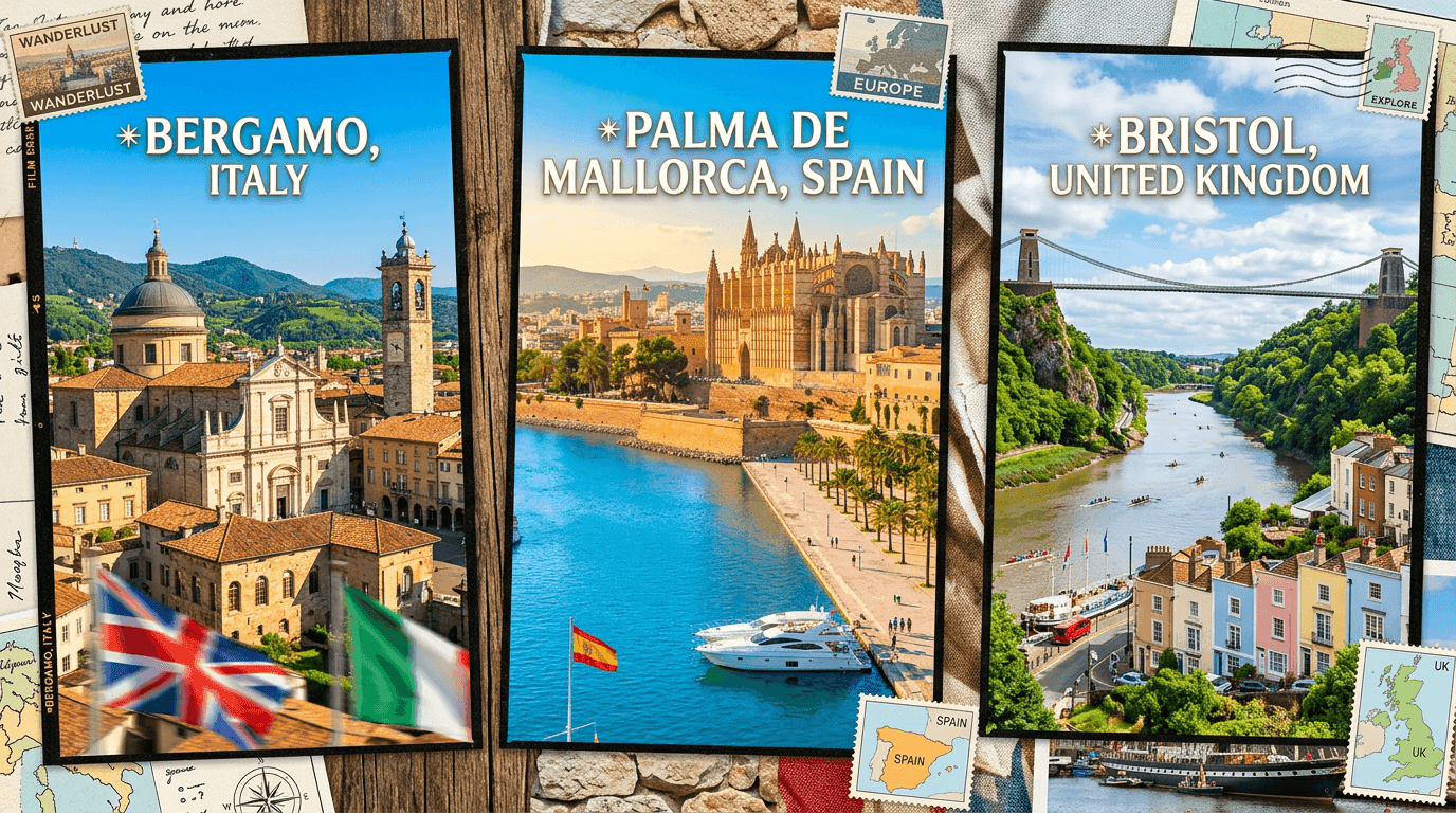 Multi-city trip: Bergamo, Palma de Mallorca, Bristol