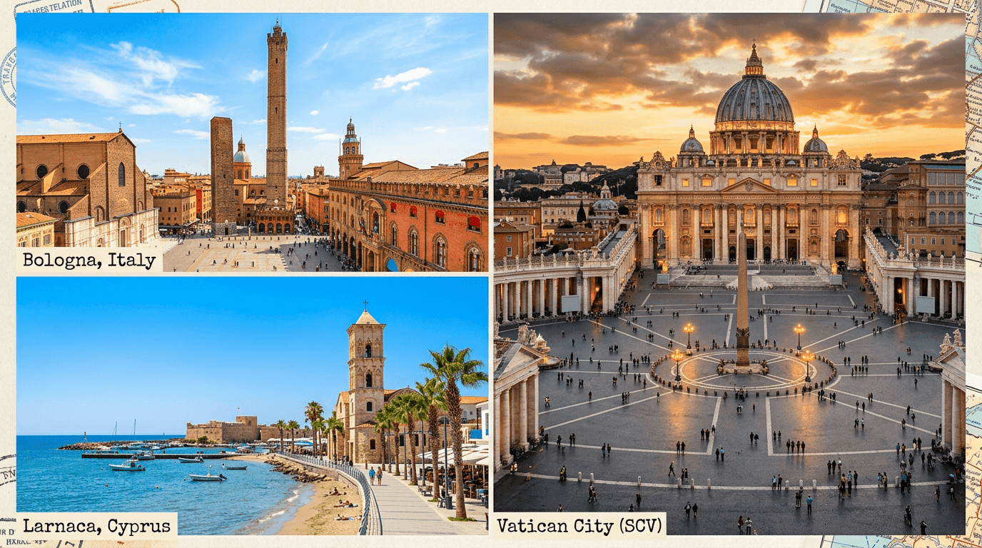 Multi-city trip: Bologna, SCV, Larnaca