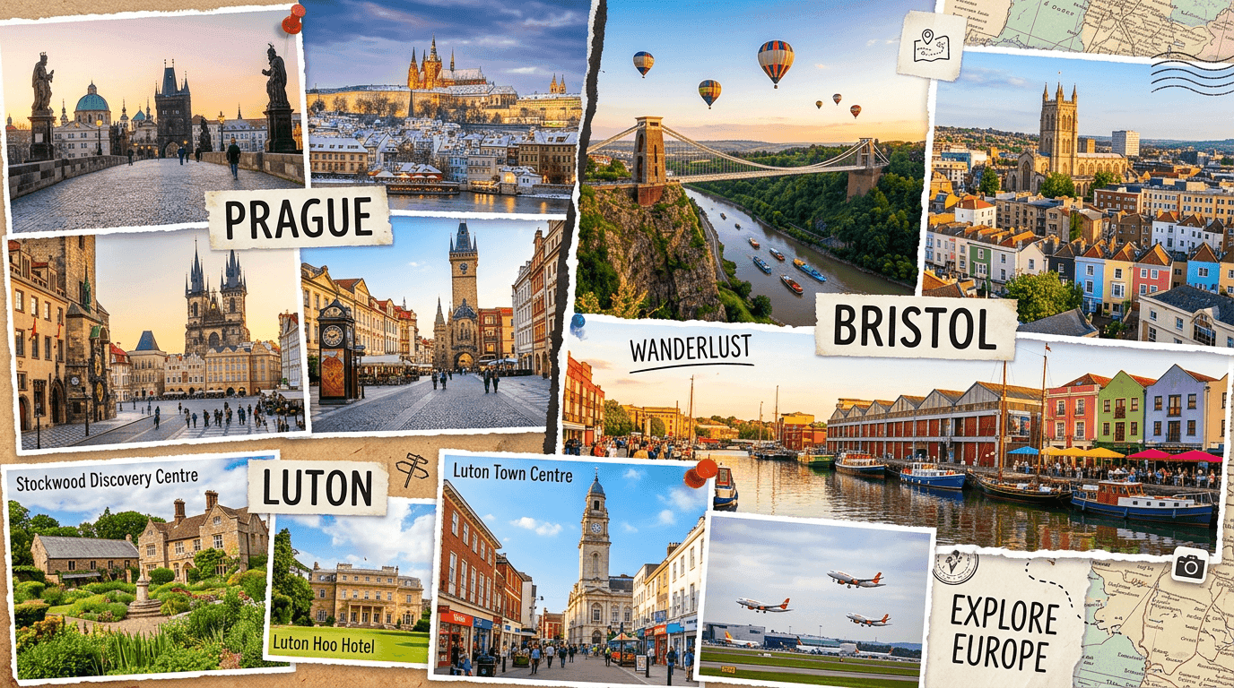 Multi-city trip: Bristol, Prague, Luton