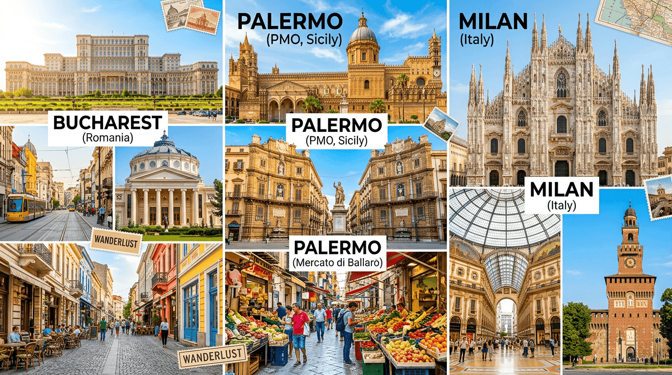 Multi-city trip: Bucharest, PMO, Milan