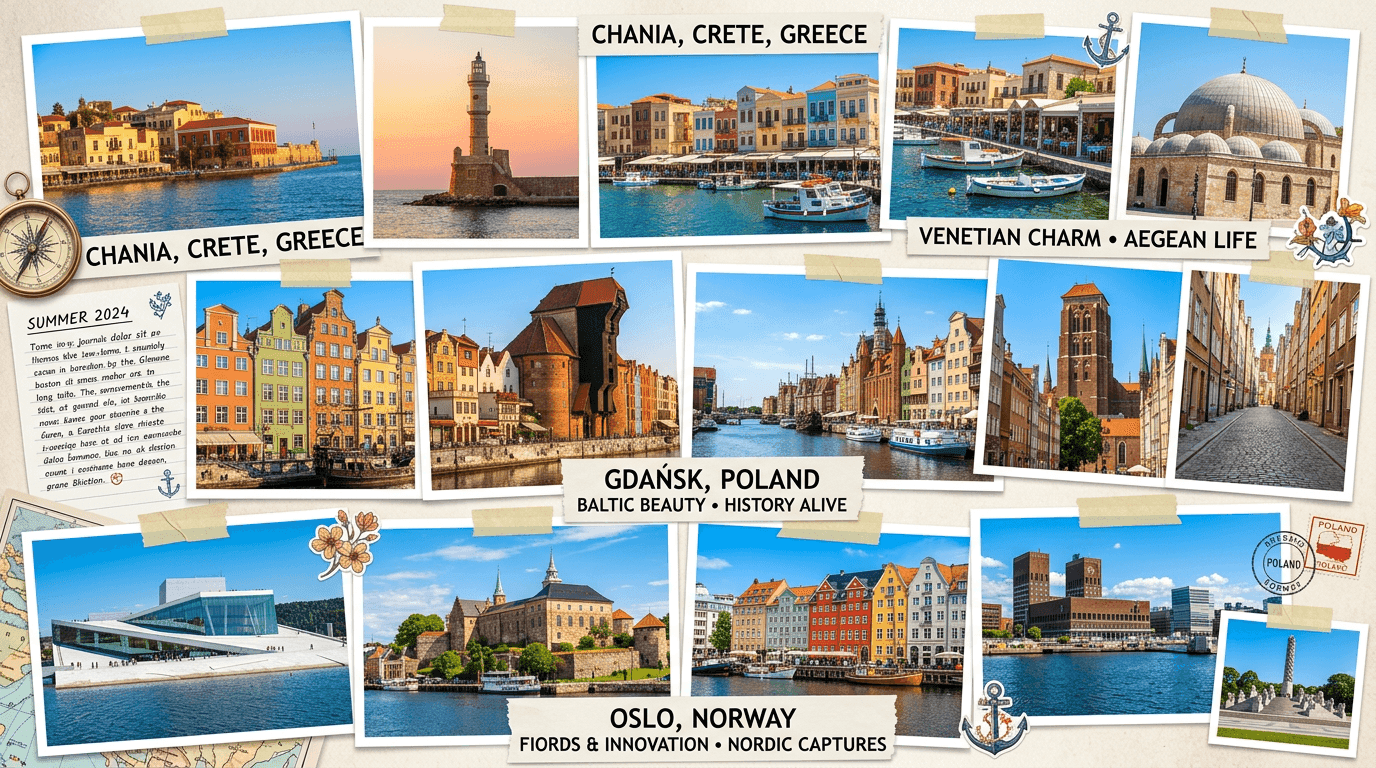 Multi-city trip: Chania, Gdańsk, Oslo