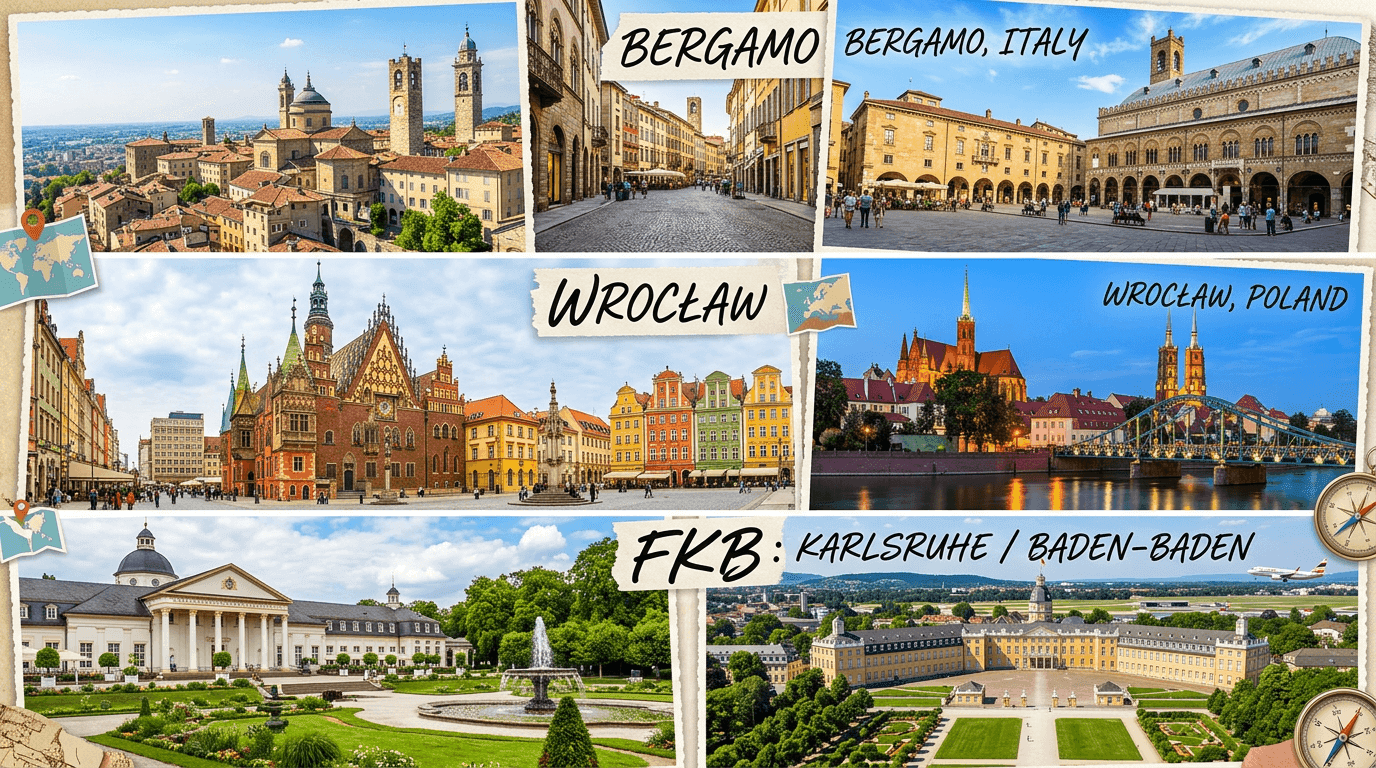 Multi-city trip: FKB, WRO, Bergamo