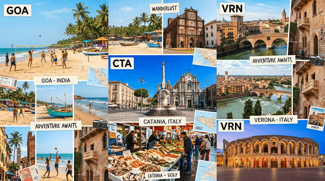 Multi-city trip: GOA, CTA, VRN