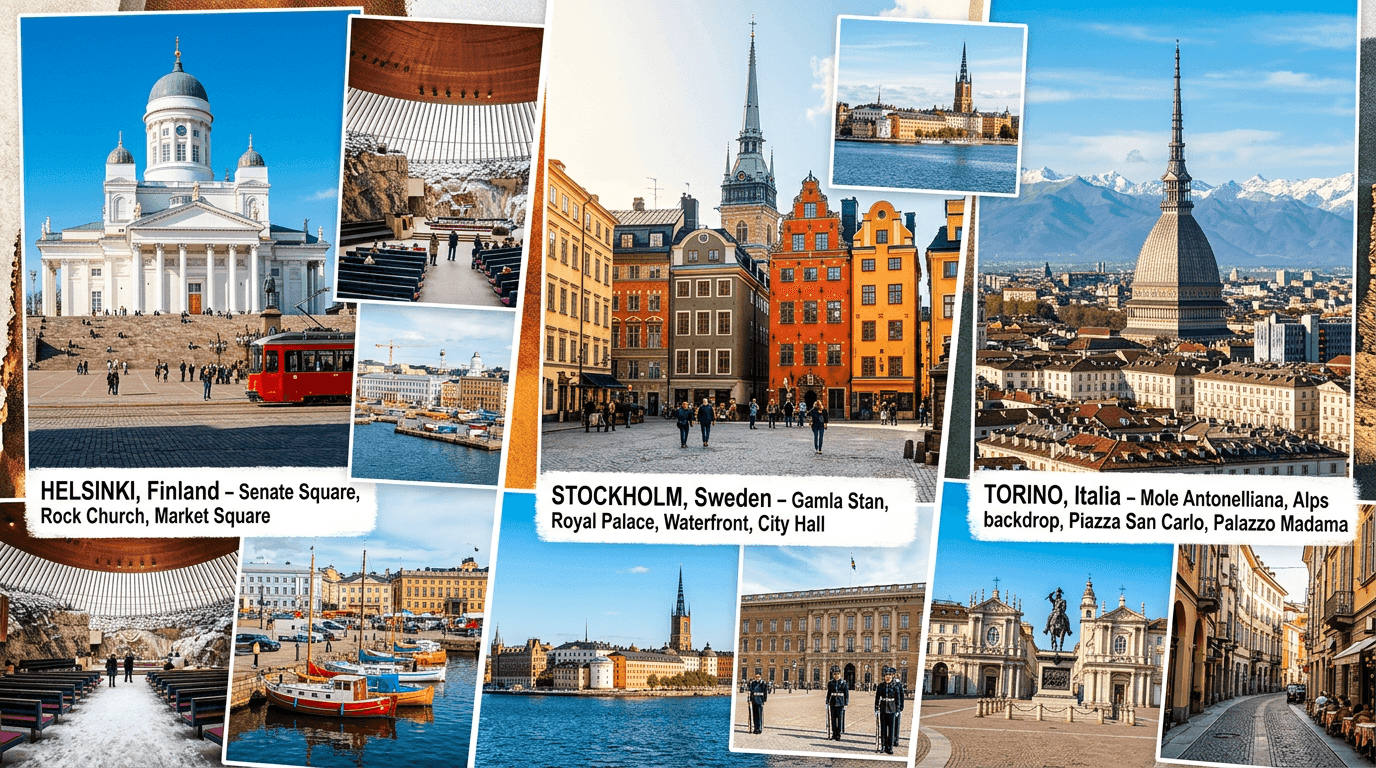 Multi-city trip: HEL, Stockholm, Turin