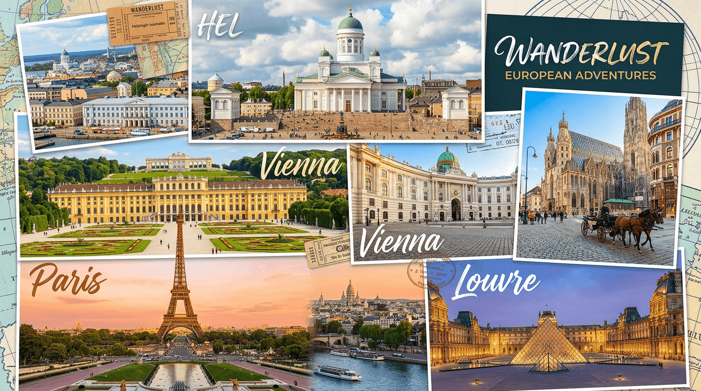 Multi-city trip: HEL, Vienna, Paris