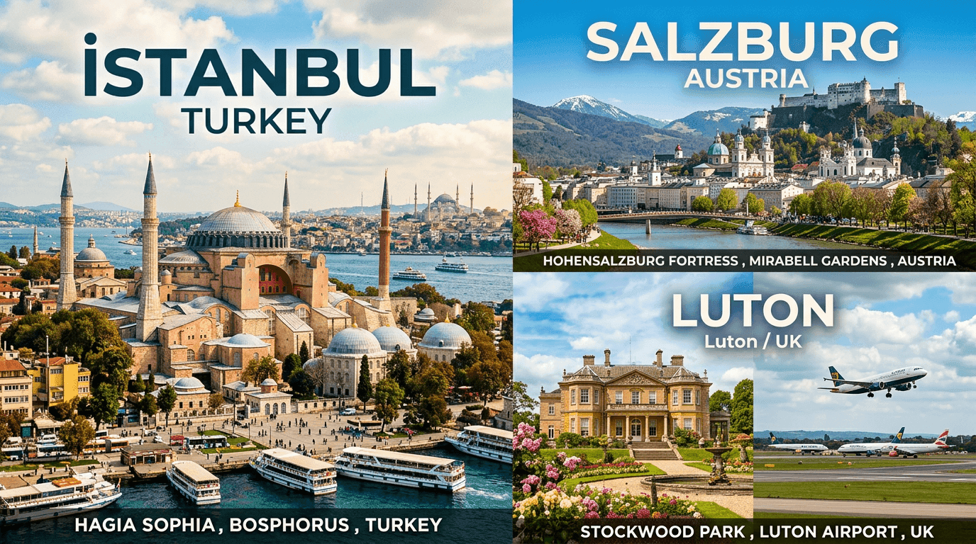Multi-city trip: IST, Salzburg, Luton