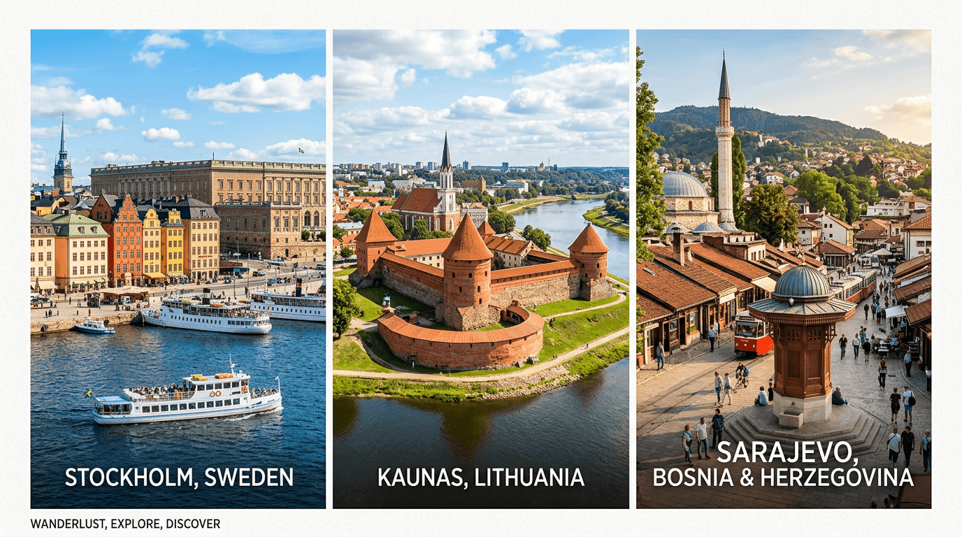 Multi-city trip: Kaunas, Stockholm, Sarajevo