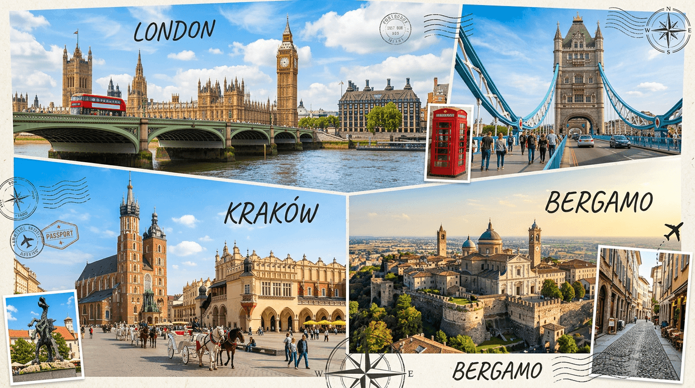 Multi-city trip: London, Kraków, Bergamo