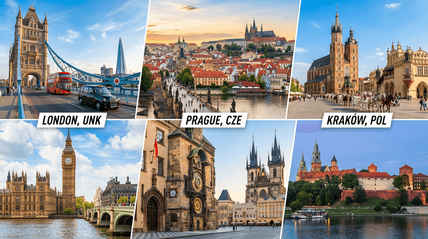 Multi-city trip: London, Prague, Kraków