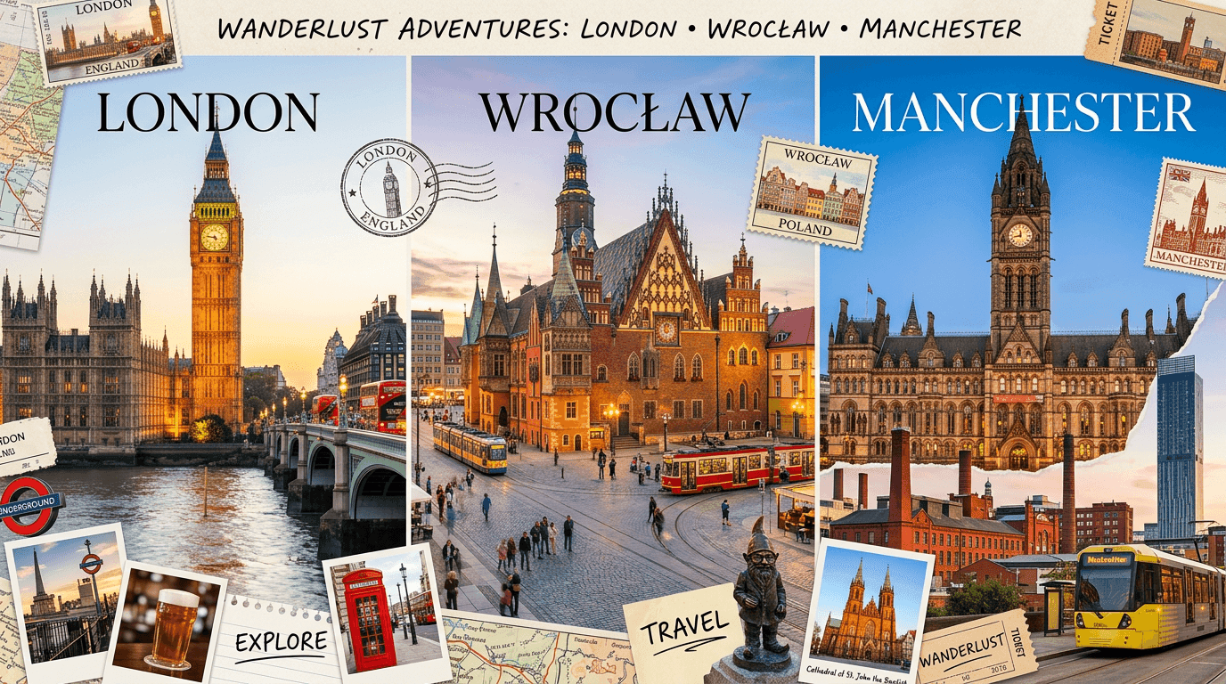 Multi-city trip: London, WRO, Manchester