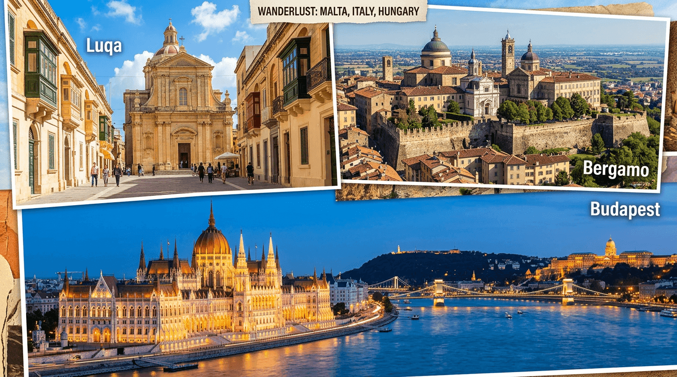 Multi-city trip: Luqa, Bergamo, Budapest