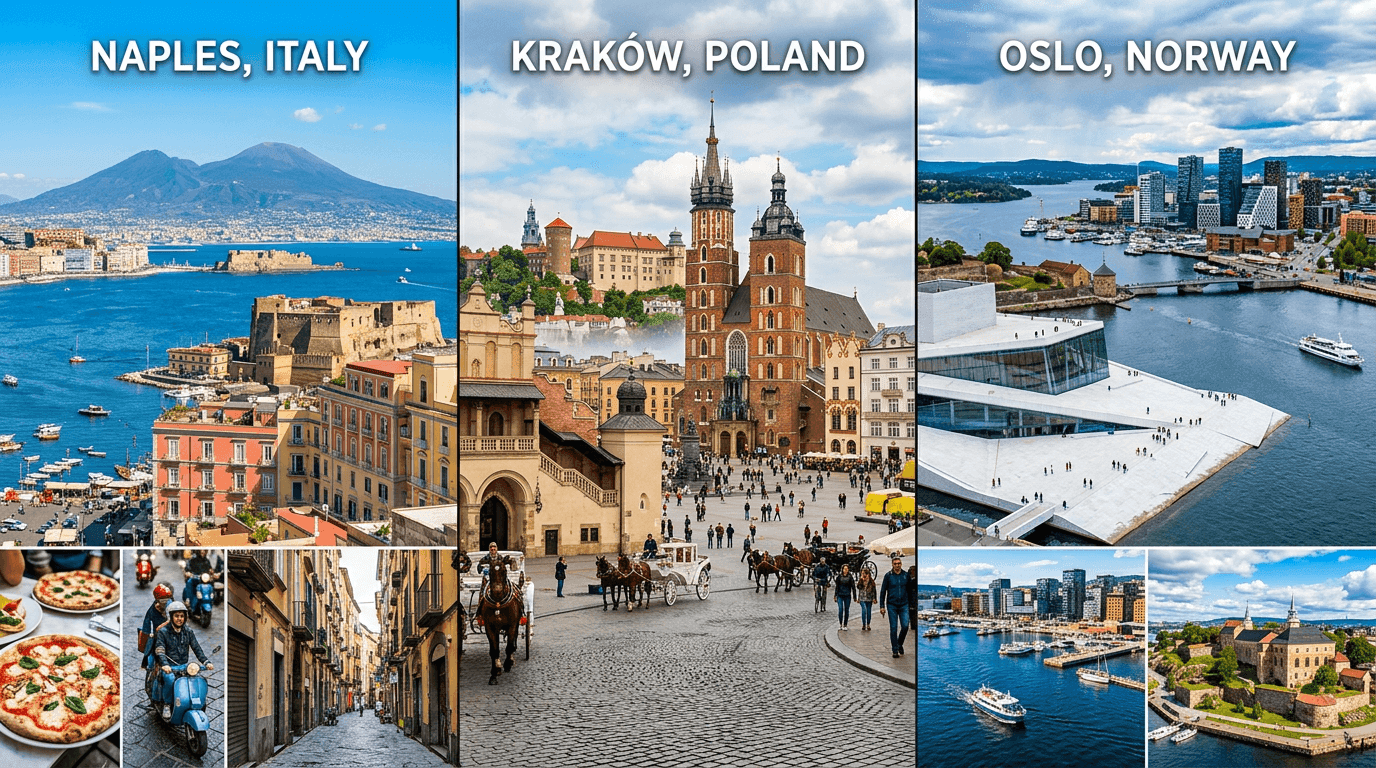 Multi-city trip: Naples, Kraków, Oslo