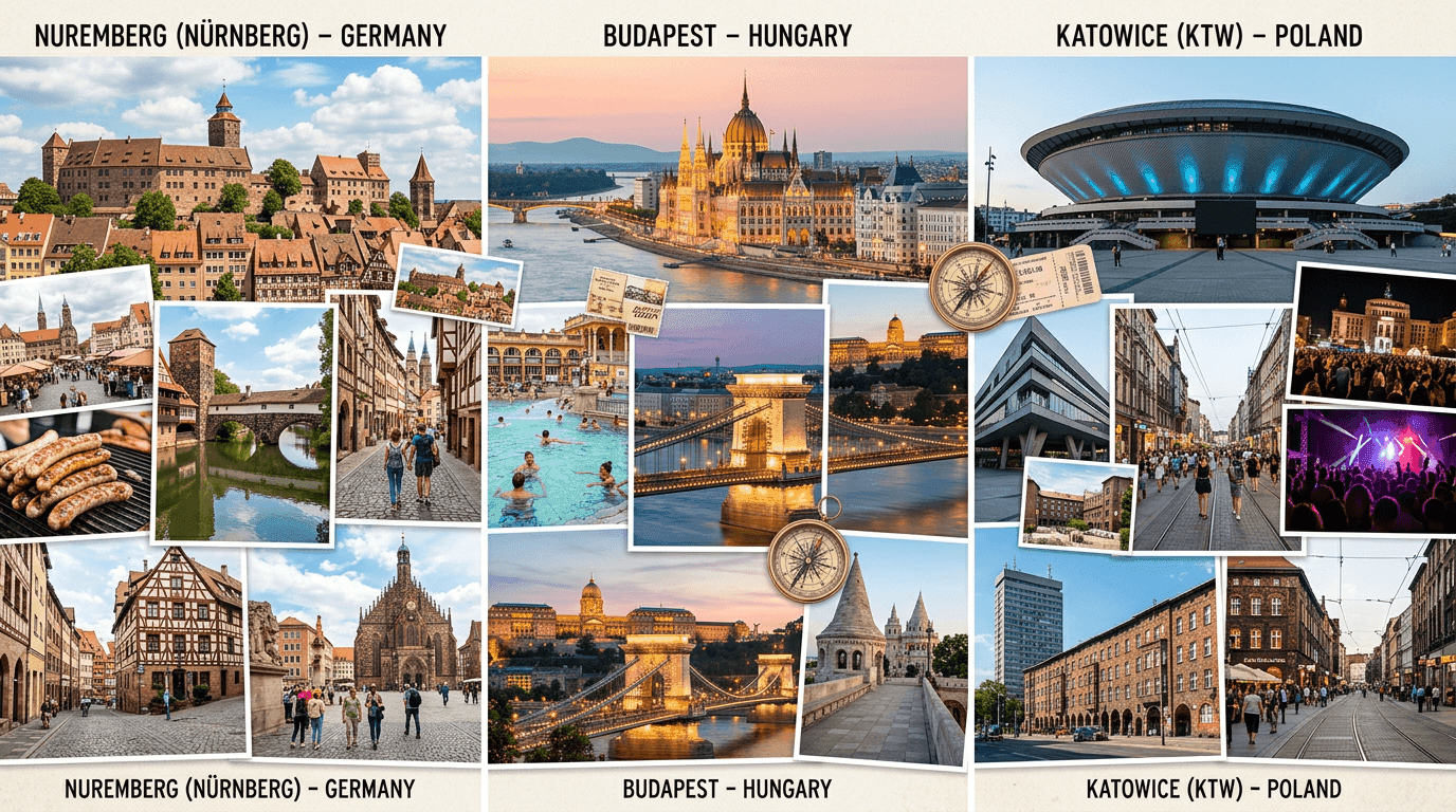 Multi-city trip: Nuremberg, Budapest, KTW