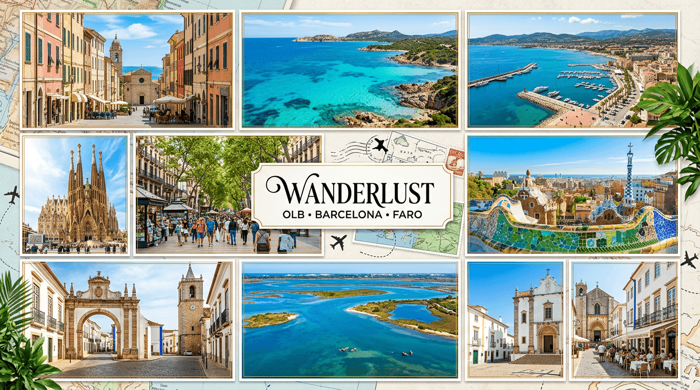 Multi-city trip: OLB, Barcelona, Faro