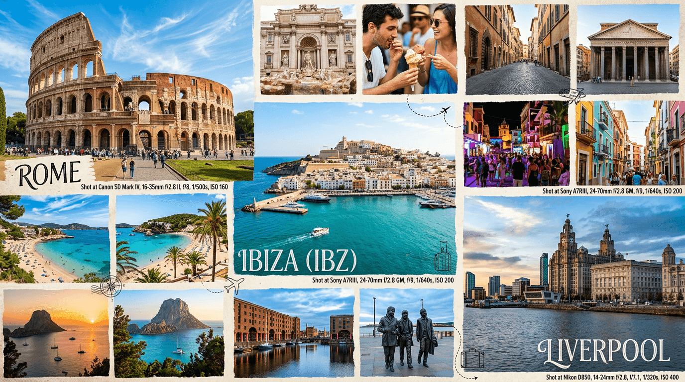 Multi-city trip: Rome, IBZ, Liverpool