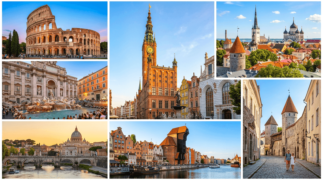 Multi-city trip: Rome, Tallinn, Gdańsk