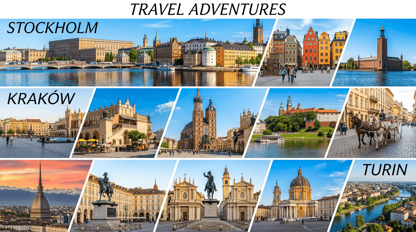 Multi-city trip: Stockholm, Kraków, Turin