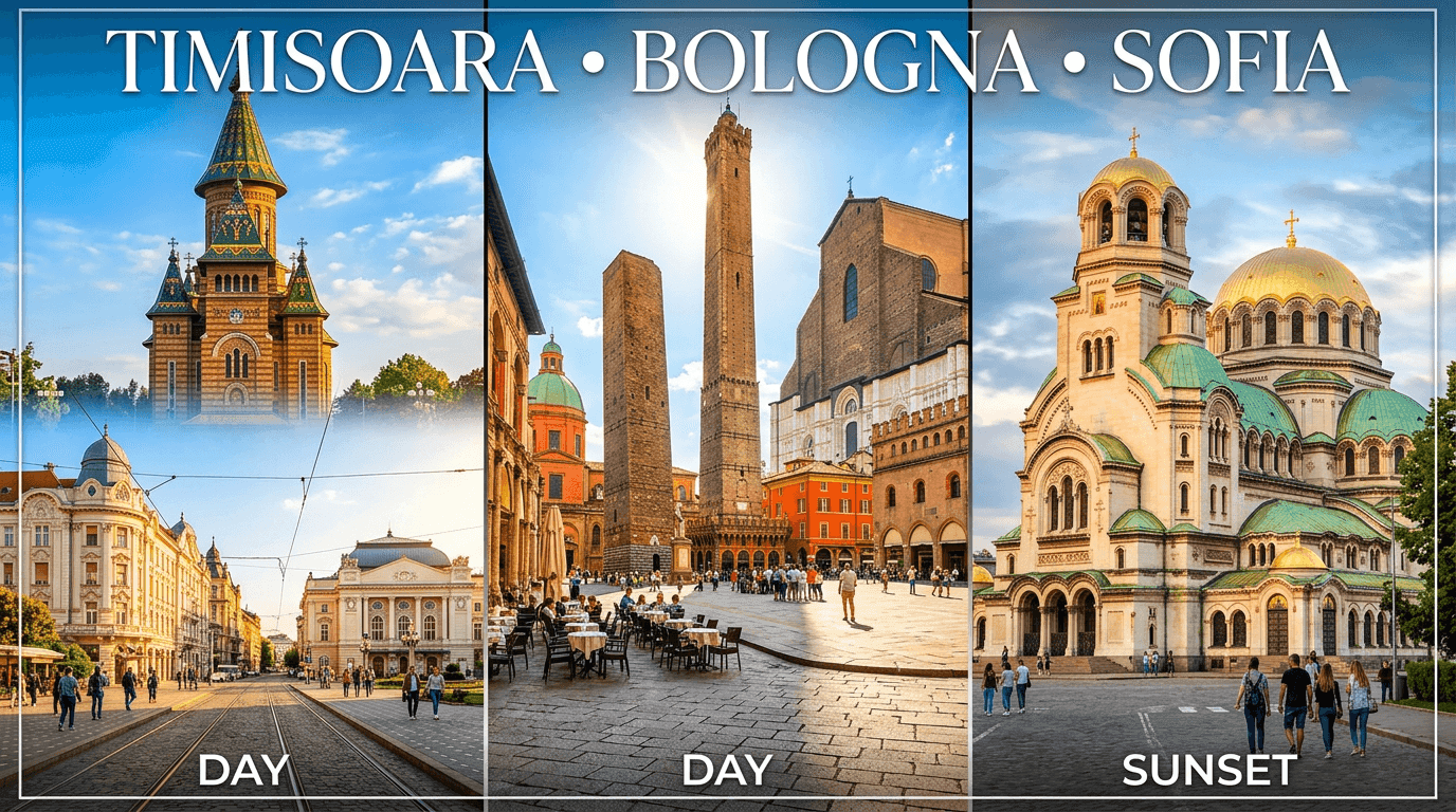 Multi-city trip: Timisoara, Bologna, Sofia