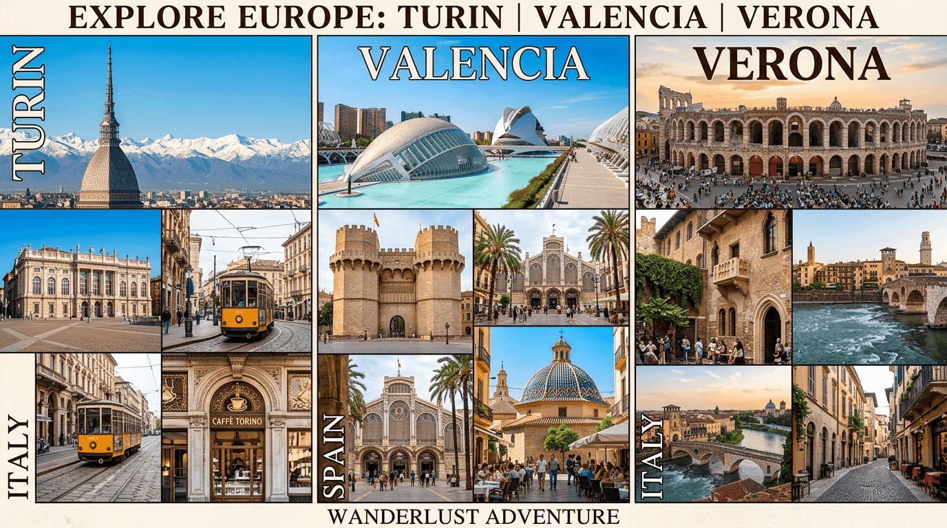 Multi-city trip: Turin, Valencia, VRN