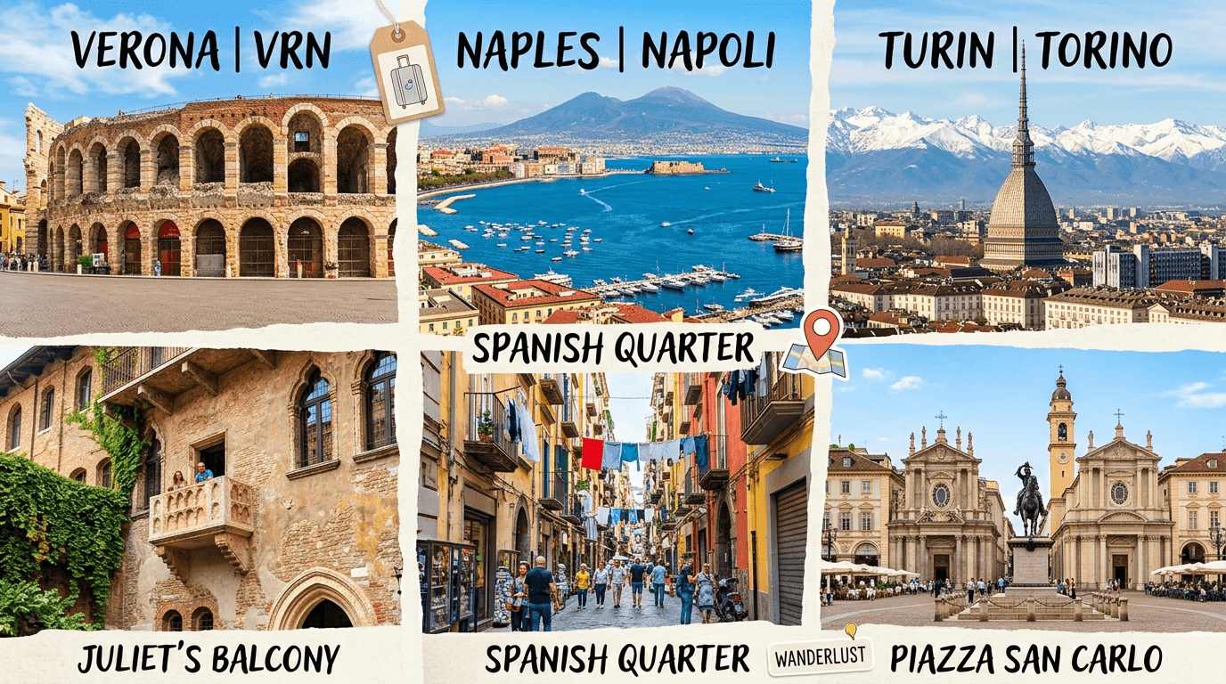 Multi-city trip: VRN, Naples, Turin