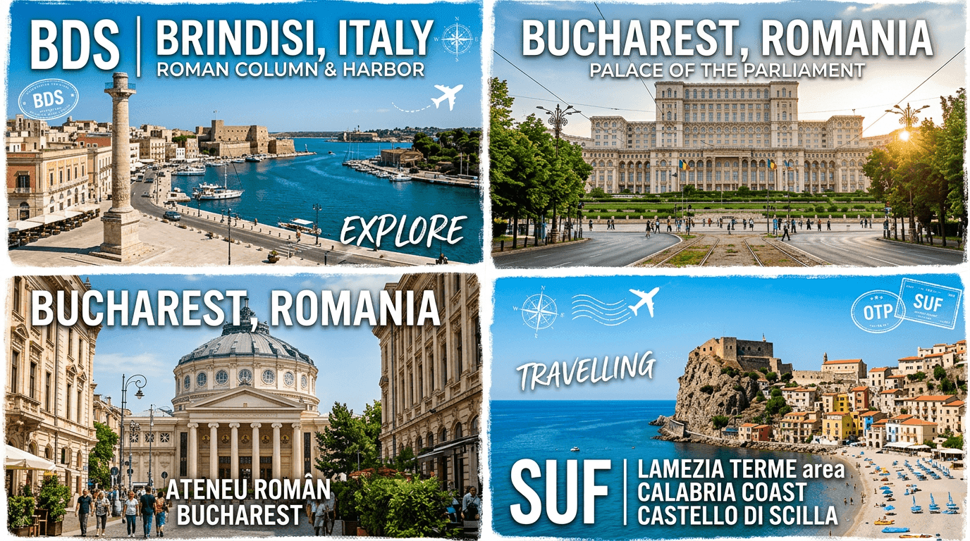 Multi-city trip: BDS, Bucharest, SUF